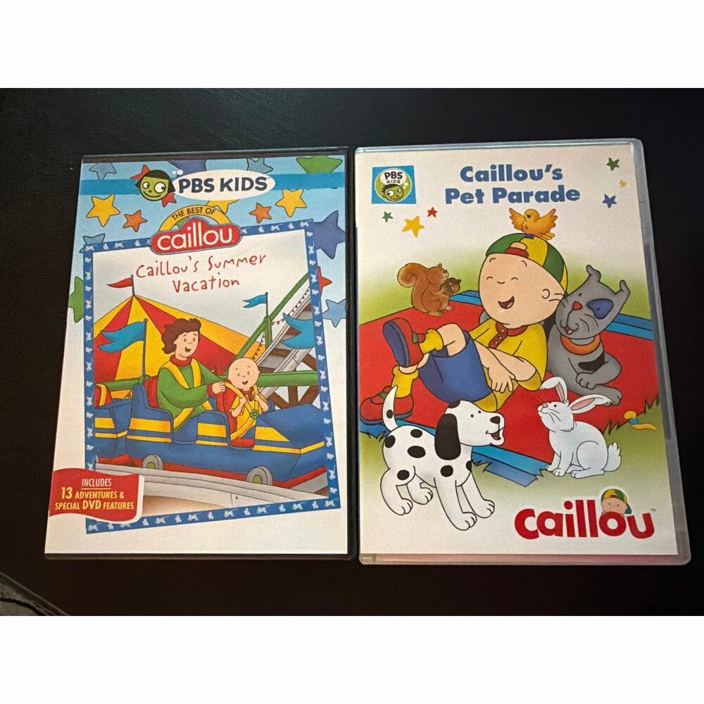 Two Children's Educational DVDs from the PBS Kids Series Caillou